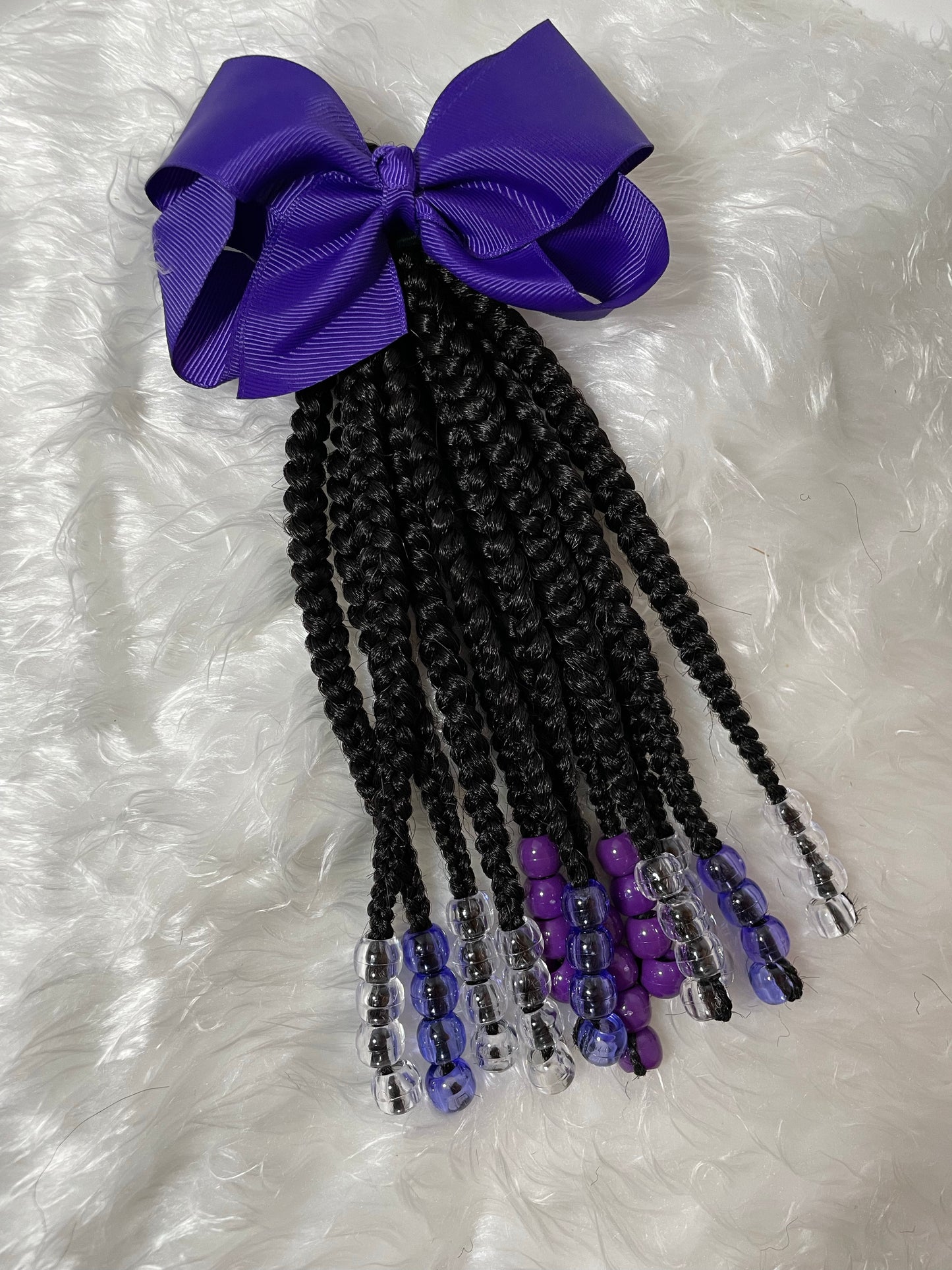 Instant braid ponytail with beads